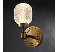 ZXQUEGF Vintage Copper Wall Light with Clear Glass Shade and Gold Finish - Pendant Lamp Fixture
