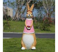 ZXQUEGF Wedding Outdoor Decoration Courtyard Creative Simulation Cute Bunny Ornaments Resin Crafts Garden Landscape Sculpture-Length Width 21X Height 51.5Cm