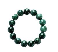 ZXQUEGF Wonderful Myanmar Natural Old Pit Jade Beads Oil Green Jadeite Jade Bracelet Old Pit Burma Hand String,