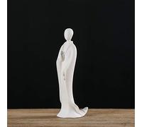 ZXQUEGF Zen Statues and Figurines Meditation s for Home Decoration, Ceramic Buddha Figurine No Phase Monk Figurine for Yoga Office,White