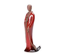 ZXQUEGF Zen Statues and Figurines Meditation s for Home Decoration, Ceramic Buddha Figurine No Phase Monk Figurine for Yoga Office,Red