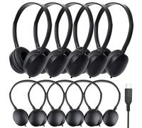 ZXQZYM USB C Kids Headphones Bulk for School 10 Pack,Upgrade USB Type C Kid Headphone,Wired On-Ear Headset for Kids Toddlers Children Teens Boys Girls (Black)
