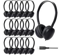 ZXQZYM USB C Kids Headphones Bulk for School 20 Pack,Upgrade USB Type C Kid Headphone Wired On-Ear Headset for Kids Toddlers Children Teens Boys Girls (Black)