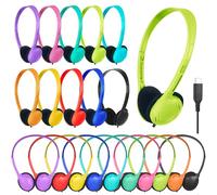 ZXQZYM USB Type C Kids Headphone Bulk 10 Pack for School Classroom,Lightweight On-Ear USB C Headphones for Boys Girls Students Tablet Travel Computer Smartphones Mixed Colors