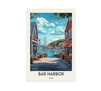ZXRAF Bar Harbor Maine Poster Canvas Poster Wall Art Decor Print Picture Paintings for Living Room Bedroom Decoration 16x24inch(40x60cm)