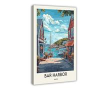 ZXRAF Bar Harbor Maine Poster Canvas Poster Wall Art Decor Print Picture Paintings for Living Room Bedroom Decoration 24x36inch(60x90cm)