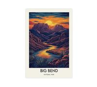ZXRAF Big Bend National Park Retro Poster Canvas Poster Bedroom Decor Landscape Office Room Decor Gift 08x12inch(20x30cm)