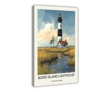 ZXRAF Bodie Island Lighthouse Poster Art Canvas Poster Bedroom Decor Landscape Office Room Decor Gift 24x36inch(60x90cm)