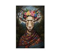 ZXRAF Frida Kahlo Goat Canvas Poster Wall Art Decor Print Picture Paintings for Living Room Bedroom Decoration 24x36inch(60x90cm)