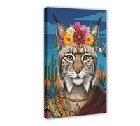 ZXRAF Frida Kahlo Lynx Canvas Poster Wall Art Decor Print Picture Paintings for Living Room Bedroom Decoration 20x30inch(50x75cm)