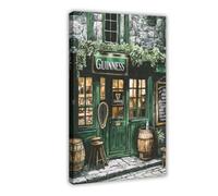 ZXRAF Irish Pub Canvas Poster Bedroom Decor Landscape Office Room Decor Gift 20x30inch(50x75cm)