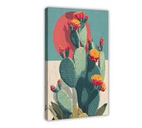 ZXRAF Prickly Pear Cactus Art Canvas Poster Bedroom Decor Landscape Office Room Decor Gift 12x18inch(30x45cm)