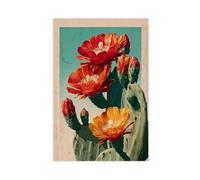 ZXRAF Prickly Pear Cactus Canvas Poster Bedroom Decor Landscape Office Room Decor Gift 08x12inch(20x30cm)