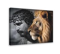 ZXRAF The Lion of Judah Jesus Poster Canvas Poster Bedroom Decor Landscape Office Room Decor Gift 08x12inch(20x30cm)