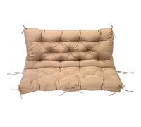 ZxrFxr Thick Garden Bench Cushion Waterproof: 2/3/4 Seater Replacement Cushions Swing Seats Patio Lounger Bench Swing Hammock with Backrest for Outdoor Furniture Garden (Khaki, 150CM)