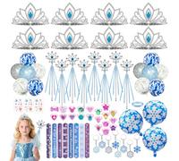 ZXShow 69pcs Frozen Party Bag Set Children's Birthday Party Favours with Elsa Frozen Crown Wand Ring Bracelets Birthday Party Small Gifts Give Aways Girls
