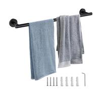 ZXShow Towel Rail Wall Mounted Matt Black 30 cm Stainless Steel Towels Rail Hand Towels Holder Single Towel Bar Rails Rack Screws Mounting Dish Cloths Hanger for Bathrooms Kitchen