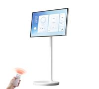 ZXSMYY Portable Smart Touchscreen TV with Stand, 1080P Large Display, Built-in 5-8h Battery, 360° Swivel Rolling Stand, with Camera, Remote, and App Access, Move Freely(4+64GB,24in)
