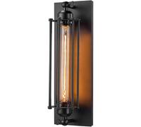 ZXSRGDHX Vintage Wall Lamp, Industrial E27 Edison Wall Light, Iron Wire Cage Flute Antique Wall Sconce For Bar, Restaurant, Loft, Hallway(LED Bulb,Black)