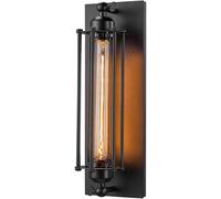 ZXSRGDHX Vintage Wall Lamp, Industrial E27 Edison Wall Light, Iron Wire Cage Flute Antique Wall Sconce For Bar, Restaurant, Loft, Hallway(LED Bulb,Black)