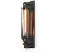 ZXSRGDHX Vintage Wall Lamp, Industrial E27 Edison Wall Light, Iron Wire Cage Flute Antique Wall Sconce For Bar, Restaurant, Loft, Hallway(Tungsten Bulb,Black)