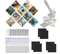 ZXSYYDS 500 Set Square Fridge Magnet Maker Supplies, DIY Refrigerator Magnet Button Kit, 50mm/2 Inch Square Fridge Magnet Maker Machine Kit