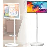 ZXSYYDS Mobile Smart Touch Screen Monitor, FHD Portable TV on wheel, Full Swivel Rotation Wireless TV, Built-in Battery 6000mAh for Wireless Entertainment 4+64GB