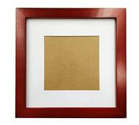 ZXT-parts 7x7 Picture Frames Red with 4x4 Mat. 7x7 Black Square Photo Frame. Solid Wood, Plastic Panel, The Tabletop or The Wall.