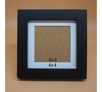 ZXT-parts Elegant Black Solid Wood Picture Frame 4x4 Inch - with 3x3 Inch Mat for 4x4 Photos, Premium Eco-Friendly Wood for Home & Office Decor, Perfect for Wall Gallery, Desk, and Gift Giving