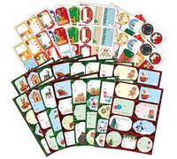 ZXTGBQ 246 pcs Christmas Sticky Labels Stickers Writable Self Adhesive Xmas Name Tags Christmas Labels Stickers for Gifts Boxes Wrapping Paper