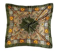 ZXTGBQ Womens Large Square Satin Headscarves, Silk Feeling Neck Scarf Head Wraps, Soft Lightweight Printed Square, 90 X 90 cm