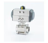 ZXTIIEUF 1-1/2" Three Piece High Platform Pneumatic Ball Valve 304 Stainless steel Q611F-16P DN40 Pneumatic Ball Valve(Double acting)