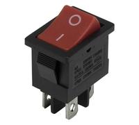 ZXTIIEUF 100pcs / lot KCD1-201 perforate 19 x 13 mm 4 pin ON - Off Boat Rocker Switch Power Switch KCD1-104(Rosso)