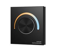 ZXTIIEUF 12-24VDC Wall-Mounted Rotating Panel LED dimming Controller 2.4G Wireless Remote Control for 5050 2835 Monochrome/CCT/RGB(T2-K Black)