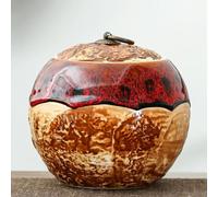 ZXTRYBHD Urn Cremation, Urn Handmade Non-Woven Fabric Inside The Ceramic Cover, Small Grave Memorial Urns for Human and Pet Ashes(Red)