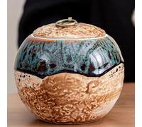 ZXTRYBHD Urn Cremation, Urn Handmade Non-Woven Fabric Inside The Ceramic Cover, Small Grave Memorial Urns for Human and Pet Ashes(Blue)