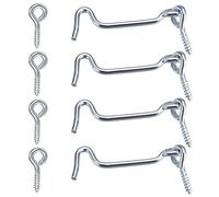 ZXUEZHENG 4Pcs 3 inches Cabin Hook Eye Latch Gate Door Swivel Window Door Hook with Mounting Screws