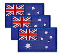 ZXvZYT 3 Pack Australia Flag Embroidered Patches Australian Flags Military Emblem Patch for Clothes Hat Backpacks Decorations