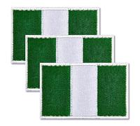 ZXvZYT 3 Pack Nigeria Flag Embroidered Patches Nigerian Flags Military Emblem Patch for Clothes Hat Backpacks Decorations