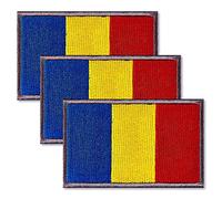 ZXvZYT 3 Pack Romania Flag Embroidered Patches Romanian Flags Military Emblem Patch for Clothes Hat Backpacks Decorations