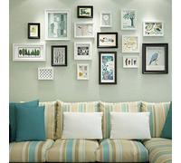 ZXW 17 Pack Picture Frames Collage Photo Frames Wall Gallery Kit for Wall and Home, six 5 in, five 7 in, two 10 in, two strips, two square-81 * 161cm