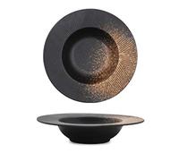 ZXW 9.84inch Creative Ceramic Plate, Thick Soup Plate Soup Bowl | Western Tableware Dish Noodle Plate Restaurant