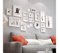 ZXW Simple Solid Wood Photo Frame, Creative Photo Wall, Mix And Match Photo Frame Wall (15Pcs)-158 * 69cm-White