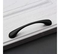 Zxxin-Door Knob, Chrome Brushed Matte Black Curve HandleCabinet Drawer Handles, American Wardrobe Pulls,Cabinet Small Single Knobs (Color : 96mm Black)