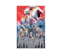 ZXXSCPCB Darling in The Franxx Hot Blooded Anime Classic Anime Canvas Poster Wall Art Decorative Painting Bedroom Painting Posters12x18inch(30x45cm) Unframe-style