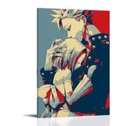 ZXXSCPCB The Seven Deadly Sins Hot Blooded Anime Classic Anime Canvas Poster Wall Art Decorative Painting Bedroom Painting Posters24x36inch(60x90cm) Frame-style