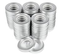 ZXXSFM 50 Pack Curtain Grommets 1-9/16 Curtain Eyelet Rings Inner Diameter 40Mm Curtain Spacers Nanoscale Low Noise Roman Ring for Window Curtain,Shower Curtain,Living Room(Matte Silver)