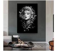 ZXYFBH Wall Art Black and White Marilyn Monroe Smoking Poster Portrait Canvas Painting Poster and Prints Girl Wall Art Picture for Home Decor 23.6x31.5in(60x80cm) x1pcs No Frame