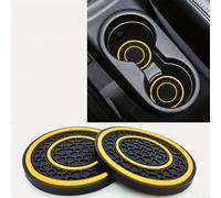 ZXYHBHD Anti-slip Car Cup Holder Pad, PVC Double Ring Stable Protective，2 pcs,compatible with RISING AUTO R7 MARVEL R RC7,Yellow