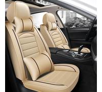 ZXYHBHD Front 2 fully wrapped leather car seat covers，Compatible with Mitsubishi Outlander 2005-2022, beige